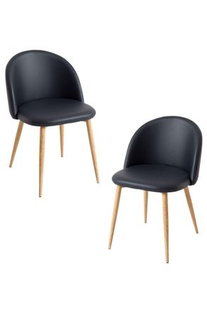 Regalos Miguel Packs Sillas Comedor - Pack 2 Sillas Vint Polipiel - Negro