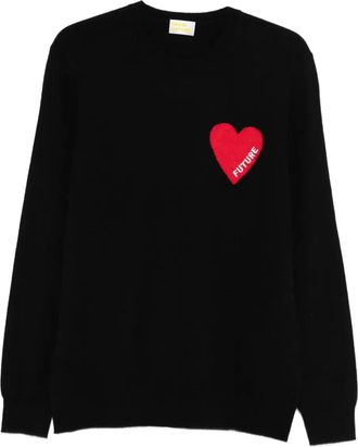 From Future Trui met hartpatroon - Zwart