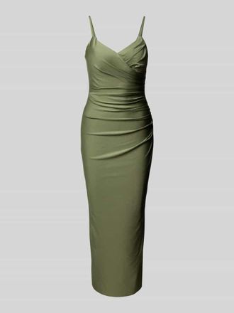 Troyden Collection Cocktailkleid mit seitlicher Raffung in Oliv, Gr&ouml;&szlig;e 44