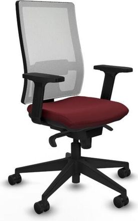 Piqueras y Crespo Piqueras Y Crespo - Horna sincro malla blanca similpiel granate brazos 2D base piramidal ruedas 65mm nailon