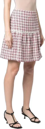Ferragamo Textured A-Line Skirt - Red
