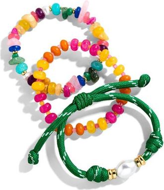 BaubleBar On the Bright Side Set of 3 Assorted Bracelets in Rainbow at Nordstrom