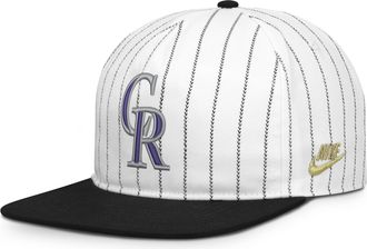 Nike Colorado Rockies Pro Nike Mens MLB Adjustable Hat in White | NB57064ND91-JFJ
