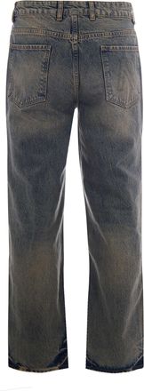 Represent Mens Jeans R3 Baggy Blue Cream Cotton
