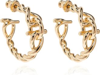 Ferragamo Messing oorbellen - Heren - Oorbellen - Geel - ONE Size - Accessoires