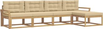 vidaXL Conjunto De Sof&aacute;s De Exterior 4 Uds. Y Beige Poli&eacute;ster Vidaxl