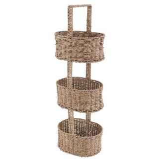 Tendance Estanteria Con 3 Cestas En Material Vegetal Metalico - Natural - Tendance