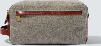 Brunello Cucinelli Leather-trimmed toiletry bag