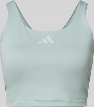 adidas Slim Fit Sport BH mit Logo-Print in Mint, Gr&ouml;&szlig;e XL