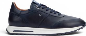 Martinelli Mens Blue Leather Sneakers Trainer Lace-Up Shoes - Hanbury
