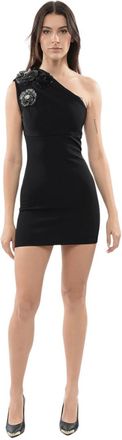 Balmain Black One Shoulder Mini Dress