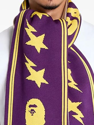 A Bathing Ape Sciarpa con logo jacquard - Viola