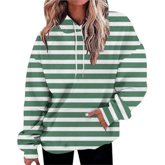Generic of The Day Sale Oversized Sweatshirt Women Plus Size Womens Oversized Hoodies Striped Plus Size Sweatshirts Long Sleeve Sweaters Items Under 10 Pounds