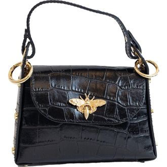 Persaman New York Croc Embossed Leather Satchel in Black at Nordstrom Rack
