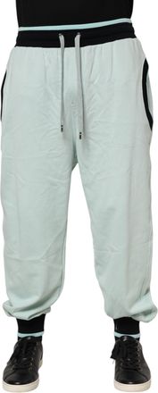 Dolce & Gabbana Mens Track Pants Striped Trim - Light Blue Cotton - Size EU 48 (Mens)