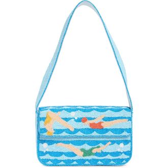 Collection XIIX Beaded Retro Swimmer Baguette Shoulder Bag in Blue Multi at Nordstrom Rack