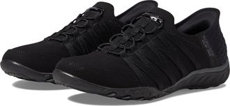 Skechers Womens Breathe Easy-Roll with Me Sneaker, Black, 5.5 Wide