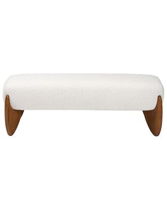 Baxton Studio Vinicio Mid-Century Modern Boucle Accent Bench