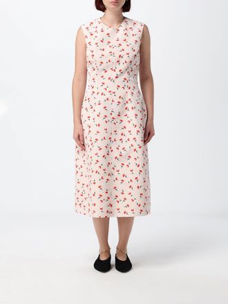 Jil Sander Abito midi in tessuto tecnico floreale