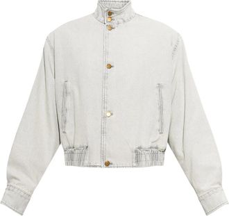 Jil Sander Ge&iuml;soleerd Denimjack met opstaande kraag - Heren - Spijkerjassen - Grijs - L - Leer - Jassen