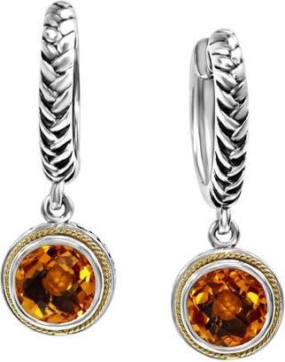 Effy 18K Yellow Gold & Sterling Silver Citrine Drop Earrings in Orange at Nordstrom Rack