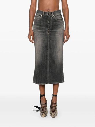Balenciaga Womens Black Denim Skirt - Dark Grey Cotton - Size EU 38 (Womens)
