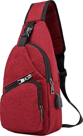 Generic Bag For Men Women Shoulder Backpack Chest Bags Crossbody Daypack With USB Cable For Hiking Camping Outdoor Trip Handbags for Women Shoulder Bags (A, O