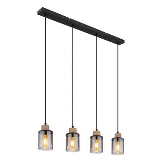 Globo Lighting L&aacute;mpara Colgante - Reid - Negro - Vidrio Vidrio Ahumado - - Globo