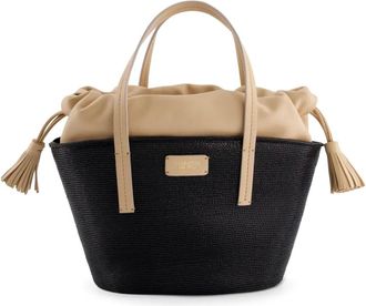 Giambattista Valli Borsa da spiaggia con applicazione logo - Nero