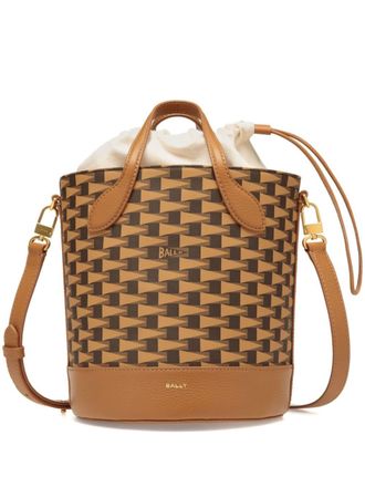 Bally Pennant logo-print bucket bag - women - Thermoplastic Polyurethane (TPU) - OS - Brown