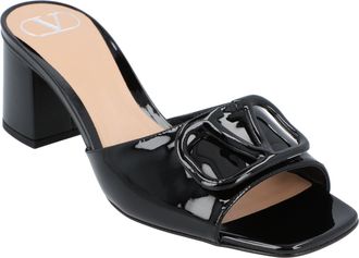 Valentino Garavani Womens Vlogo Signature Sandals Black Leather - Size EU 40