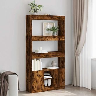 Berkfield Home Highboard&not;Smoked Oak 92x33x180 cm Engineered Wood in Brown | Size: 92 x 33 x 180 cm
