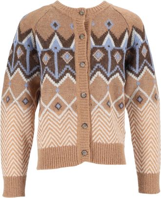 Ermanno Scervino Cropped Geometric Knit Cardigan