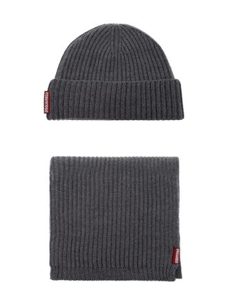 Dsquared2 Warmy Logo Tag Beanie And Scarf Set