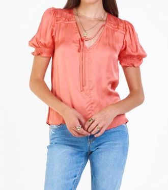 Dear John Denim Eva Smock Cuff Silky Blouse In Koi