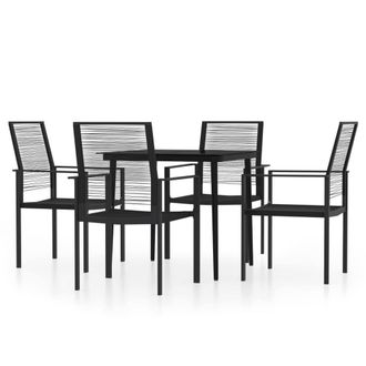 Berkfield Home 5 Piece Garden Dining Set Black
