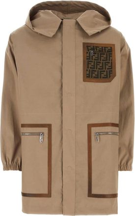 Fendi Mens Cappuccino Cotton Parka - Tan - Size EU 48 (Mens)