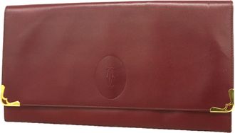 Cartier Bordeaux Leather Clutch Bag (Pre-Owned)