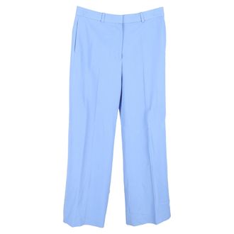 Stella McCartney Stella McCartney Pre-owned Womens Straight-Leg Trousers in Blue Wool - Size EU 44 (Womens)
