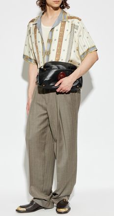 Versace Silk Shirt With The Ringmaster Print, Mens, Cream