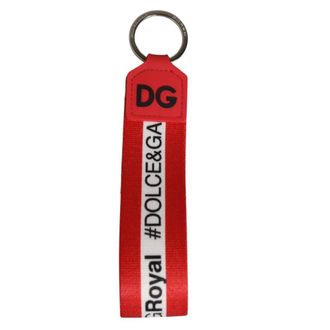 Dolce & Gabbana Portachiavi con logo Dolce & Gabbana- poliestere- argento e ottone - - Accessories - Uomo - Rosso - ONE SIZE