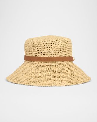 Valentino Garavani VLogo Signature Straw Bucket Hat