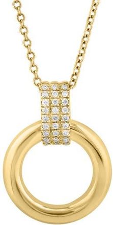 Effy Pav&eacute; Diamond Open Circle Pendant Necklace in Gold at Nordstrom Rack, Size 18