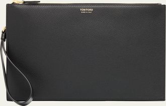 Tom Ford Mens Leather Flat Pouch with Strap