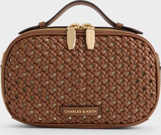 Charles & Keith Azure Woven Crossbody Bag