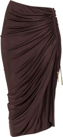 Balmain Asymmetrische Rok - Dames - Midirokken - Bruin - M - Rokken