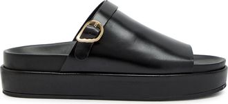 Ancient Greek Sandals Arachova Leather Flatform Sliders - Beige - 36 (IT36/ UK3)