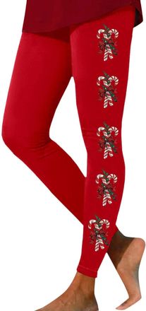 Generic Christmas Leggings for Women UK Funny Xmas Tree Reindeer Wine Glass Snowflake Printed Trendy Holiday Yoga Pants Skinny High Waist Sports Tights Ladies