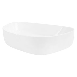 ML Design Lavamanos ovalado de ba&ntilde;o lavabo encimera o pared blanco moderno