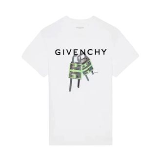 Givenchy Tops, Heren, Wit, 2Xl, Katoen, Logo Katoenen Jersey T-shirt